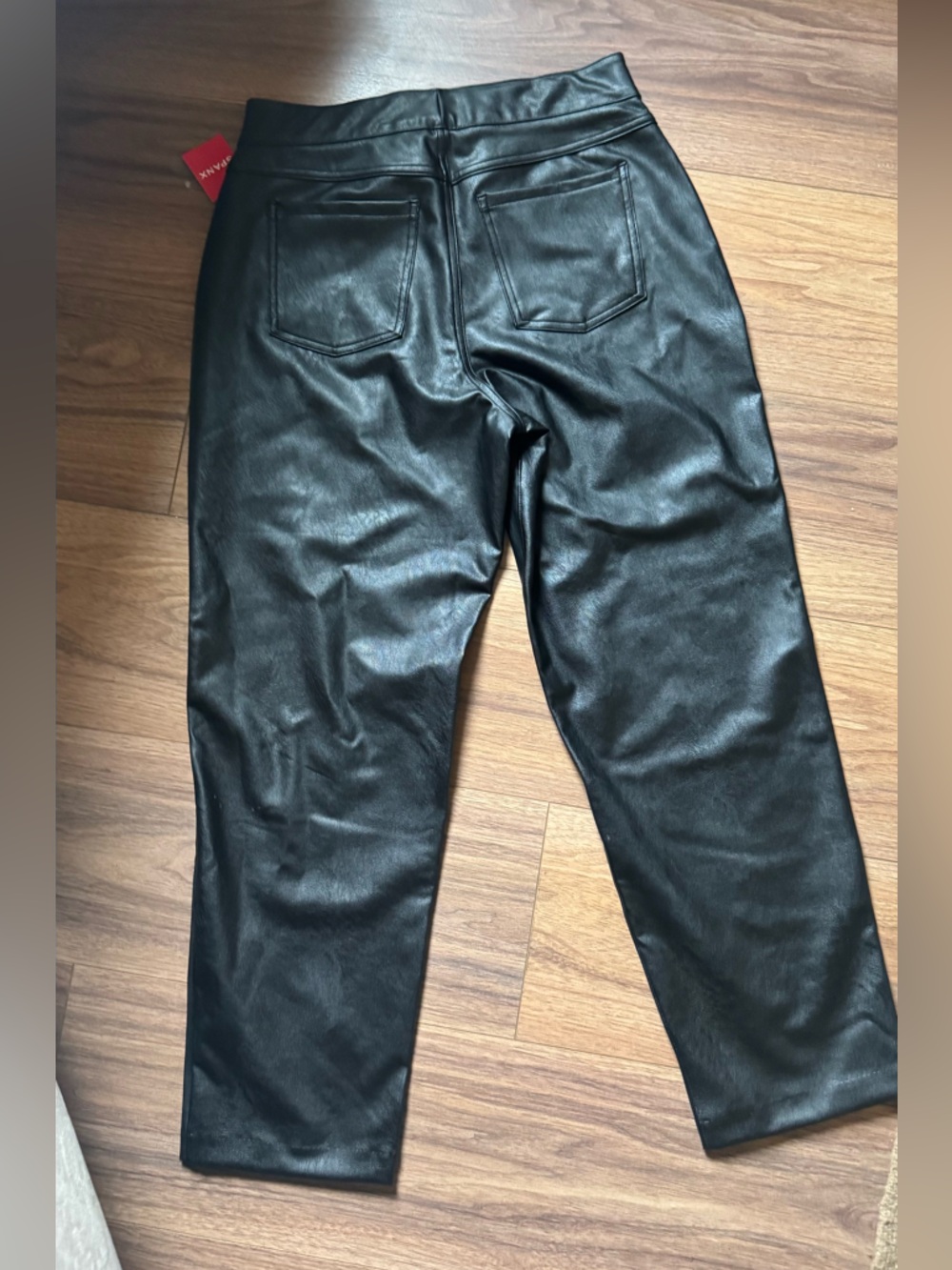 SPANX faux leather pants size large luxe slim straight new NWT